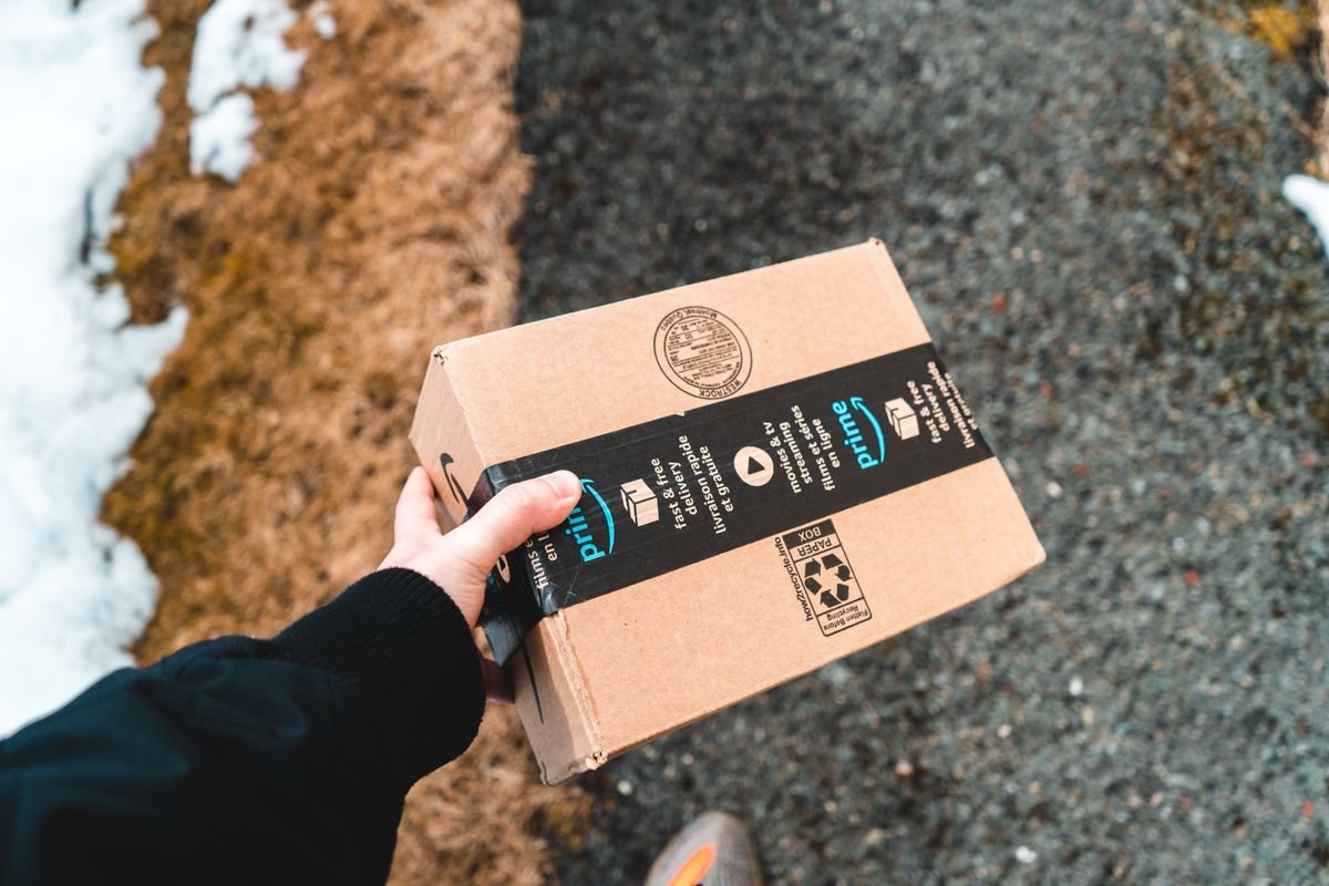Marketplace fulfillment warehouse with parcels ready for delivery