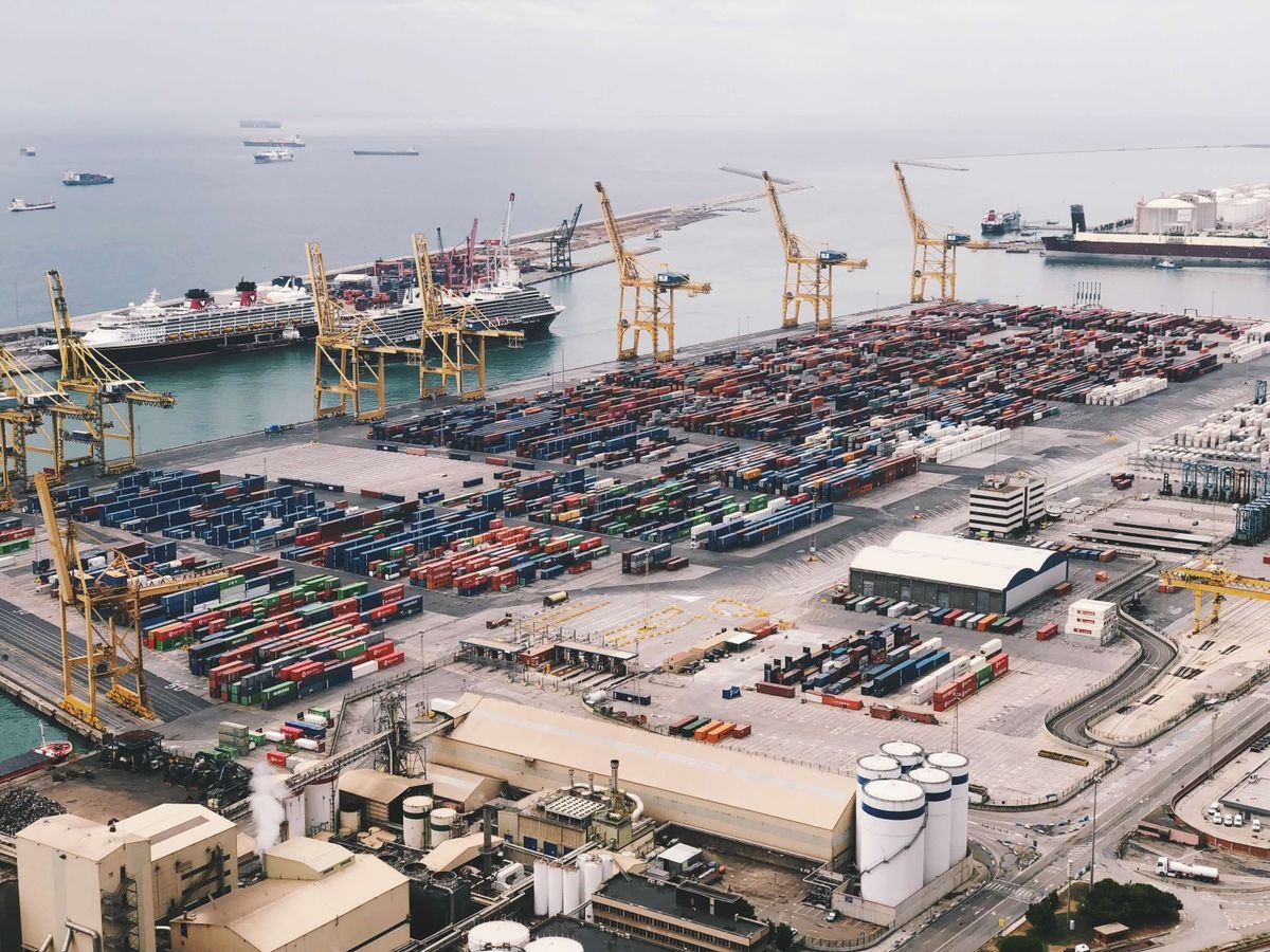 Busy logistics operations during peak shipping season