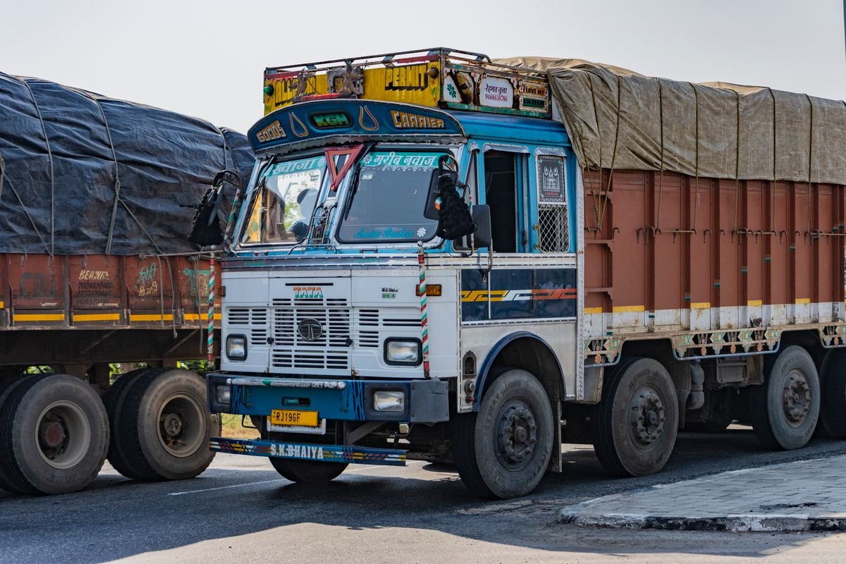 Truck on an Indian highway